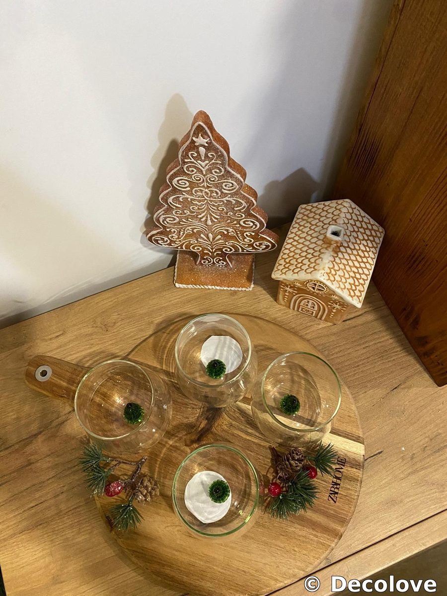 Set vasos navidad árbol cristal x4 + tabla ZH · foto 3