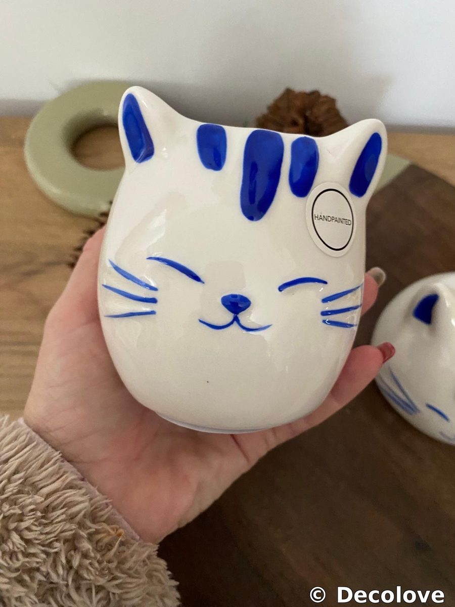 Set gato blanco (taza + dispensador dorado)