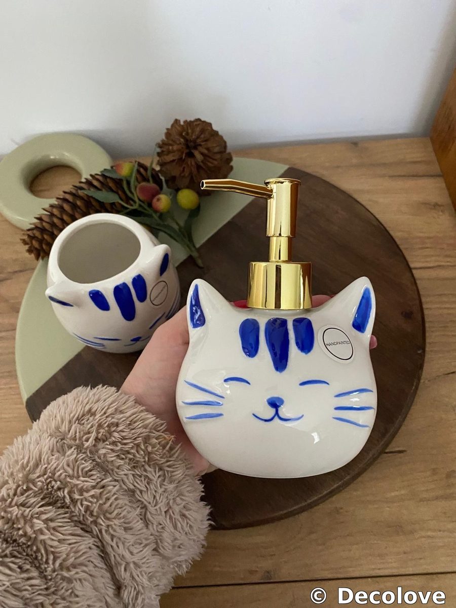 Taza gato turquesa (cara con bigotes)