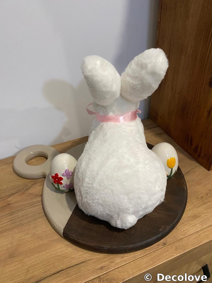 Conejo peluche blanco grande + huevos Pascua · foto 7