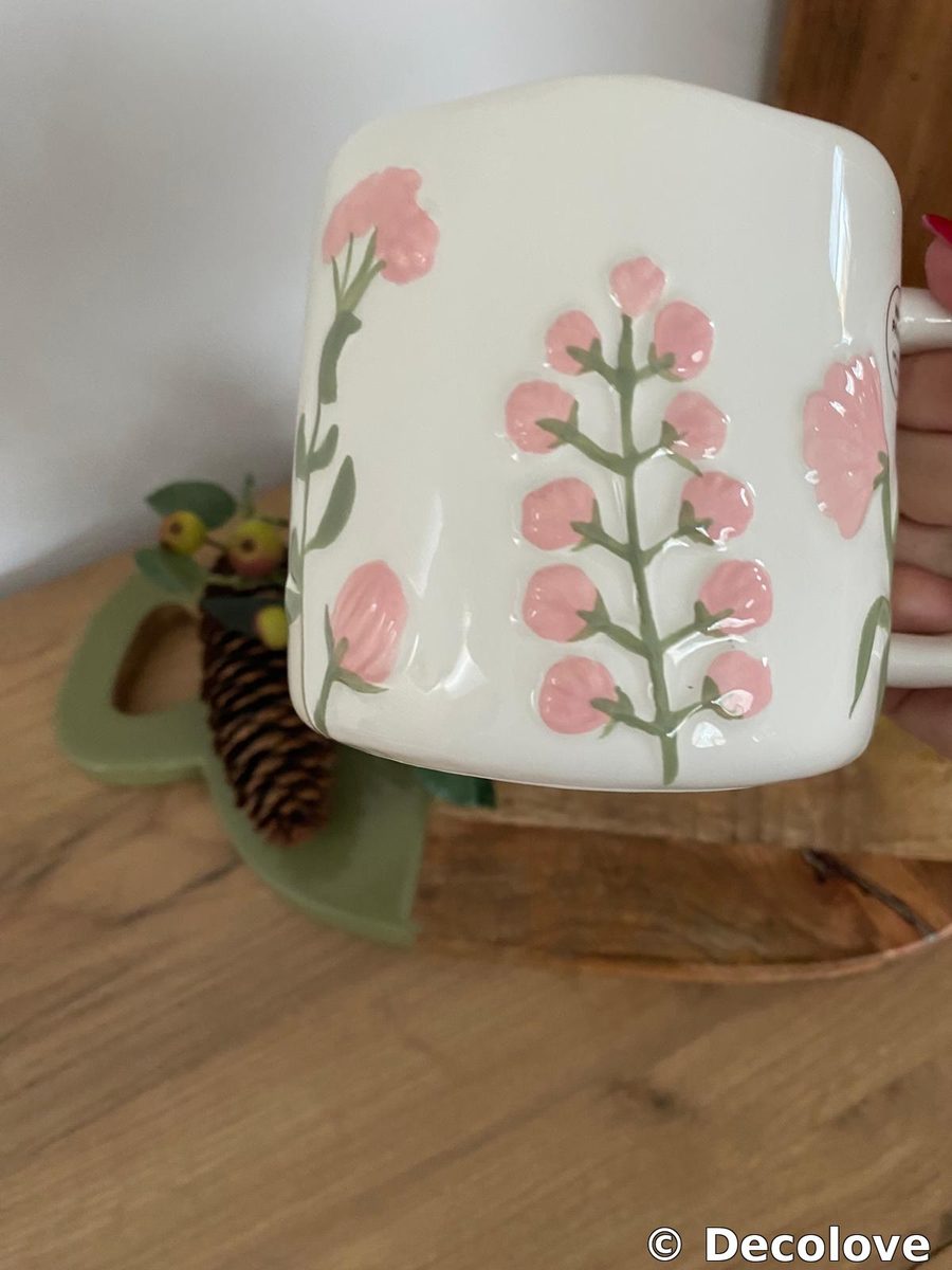 Taza floral rosa handpainted · foto 3