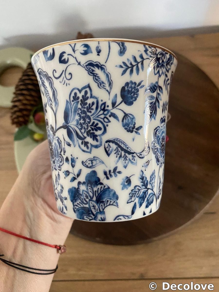 Taza azul floral grande (estilo inglés) · foto 2