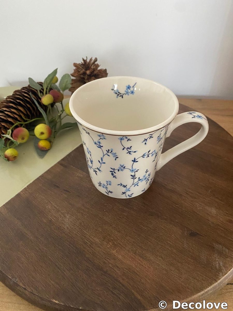 Taza flores azules small + gold rim · foto 3